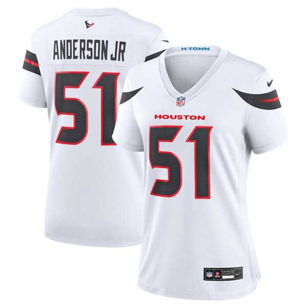 Women%27s Houston Texans #51 Will Anderson Jr. White 2024 Stitched Jersey Dzhi